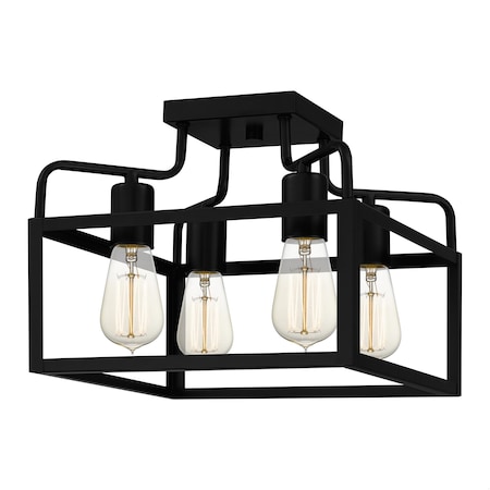 Quoizel Paulsen 4-Light Matte Black Semi-Flush Mount QSF5349MBK